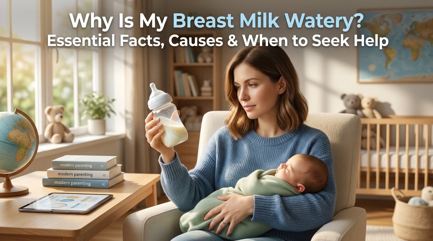 Why Is My Breast Milk Watery? Essential Facts, Causes & When to Seek Help featuring breast milk appearance, foremilk, hindmilk, feeding patterns, and warning signs.